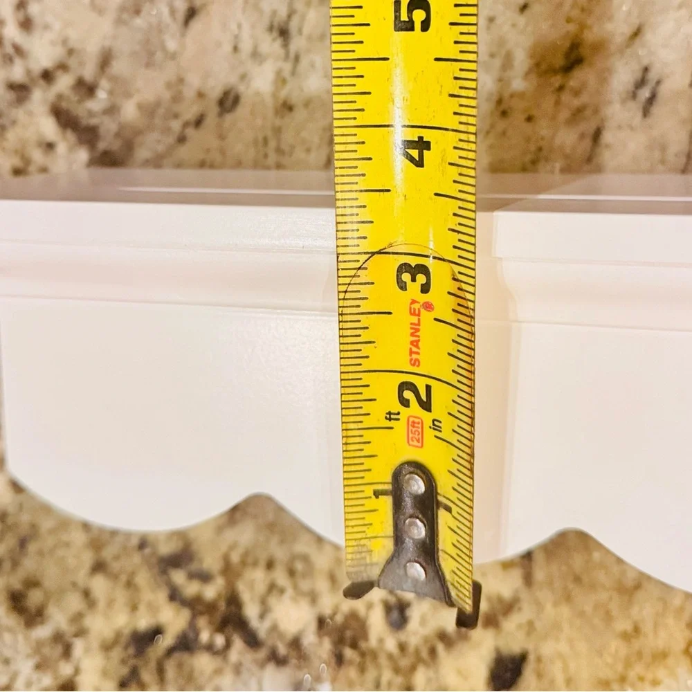 SHABBY CHIC White Wooden Scalloped Floating Shelf - 18” Long